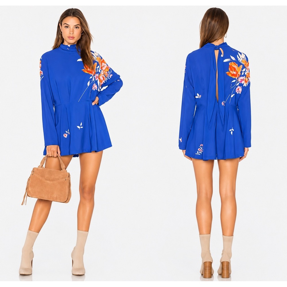 NWT Free People Gemma Tunic Dress Blue | Large